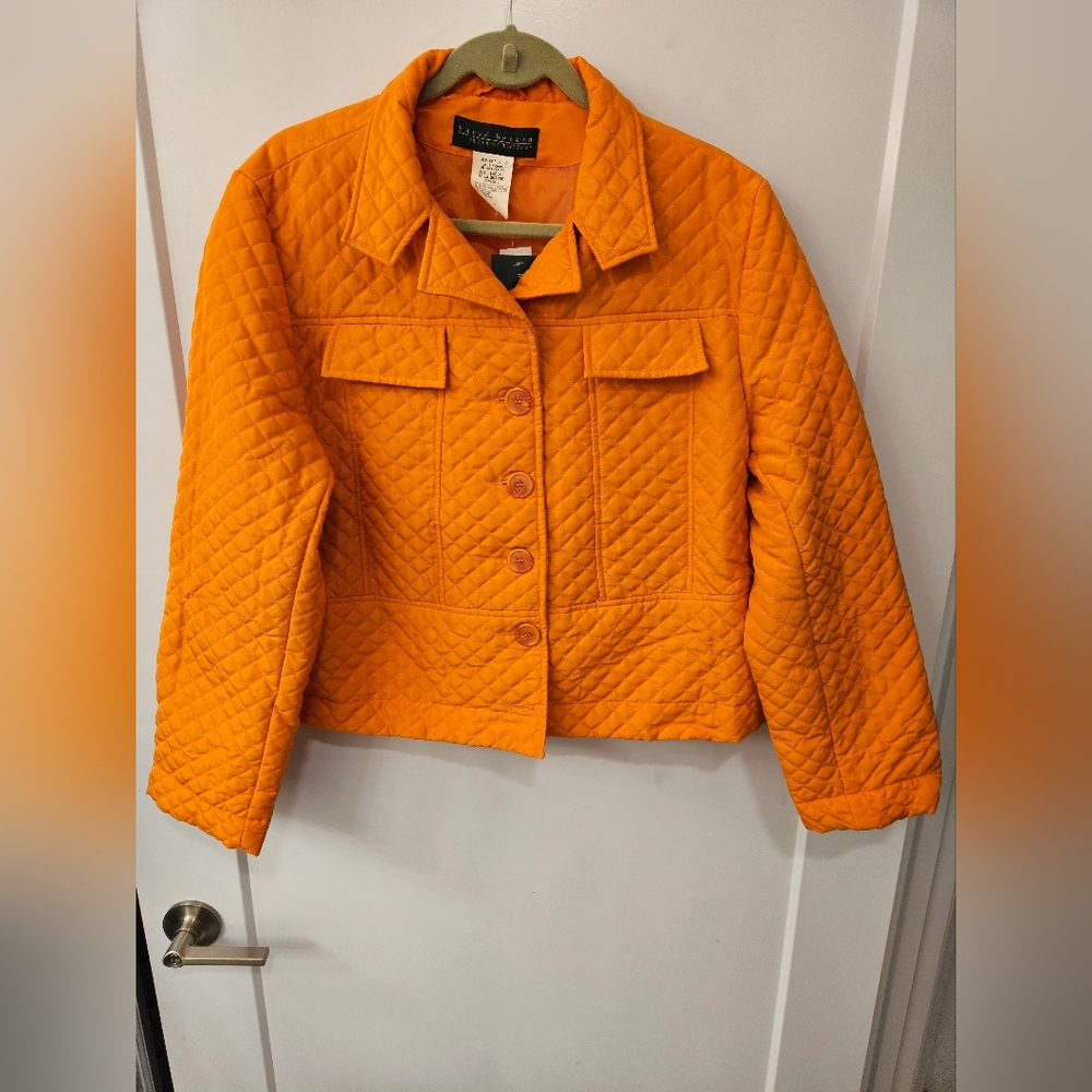 NWT - Harve Benard Quilted Orange Blazer - Size L